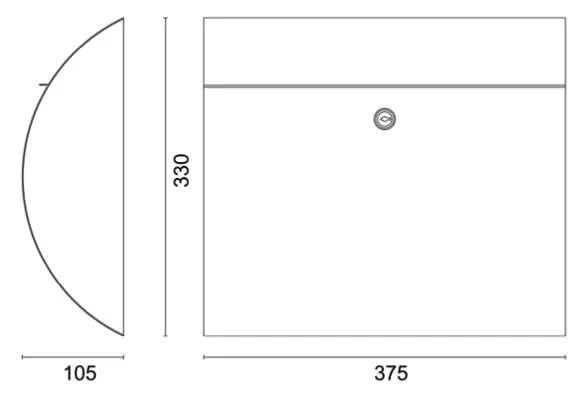 HDD Pro wandbrievenbus Inox Plus model rond – detail