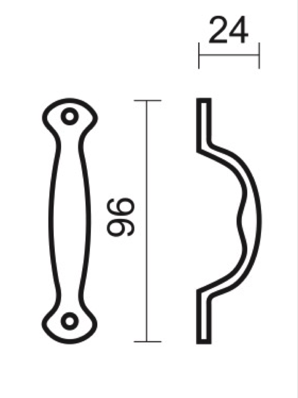 HDD Pro meubelgreep beugel brons 96 mm – detail