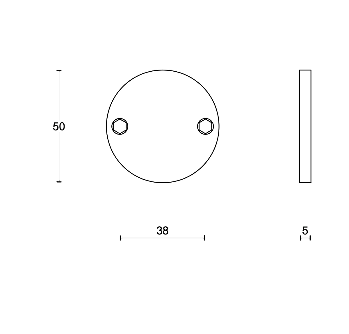 FORMANI PBB50 blind rozet rond PVD Champagne – detail
