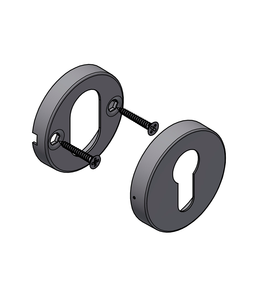 Formani cilinderrozet BASICS LBY50D rond PVD Champagne schuin aanzicht