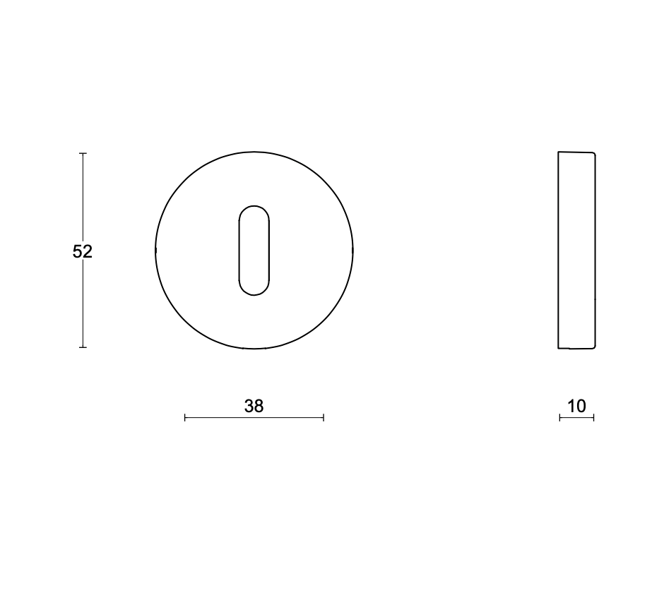 Formani BASICS LBN50 sleutelplaatje rond PVD Champagne detail