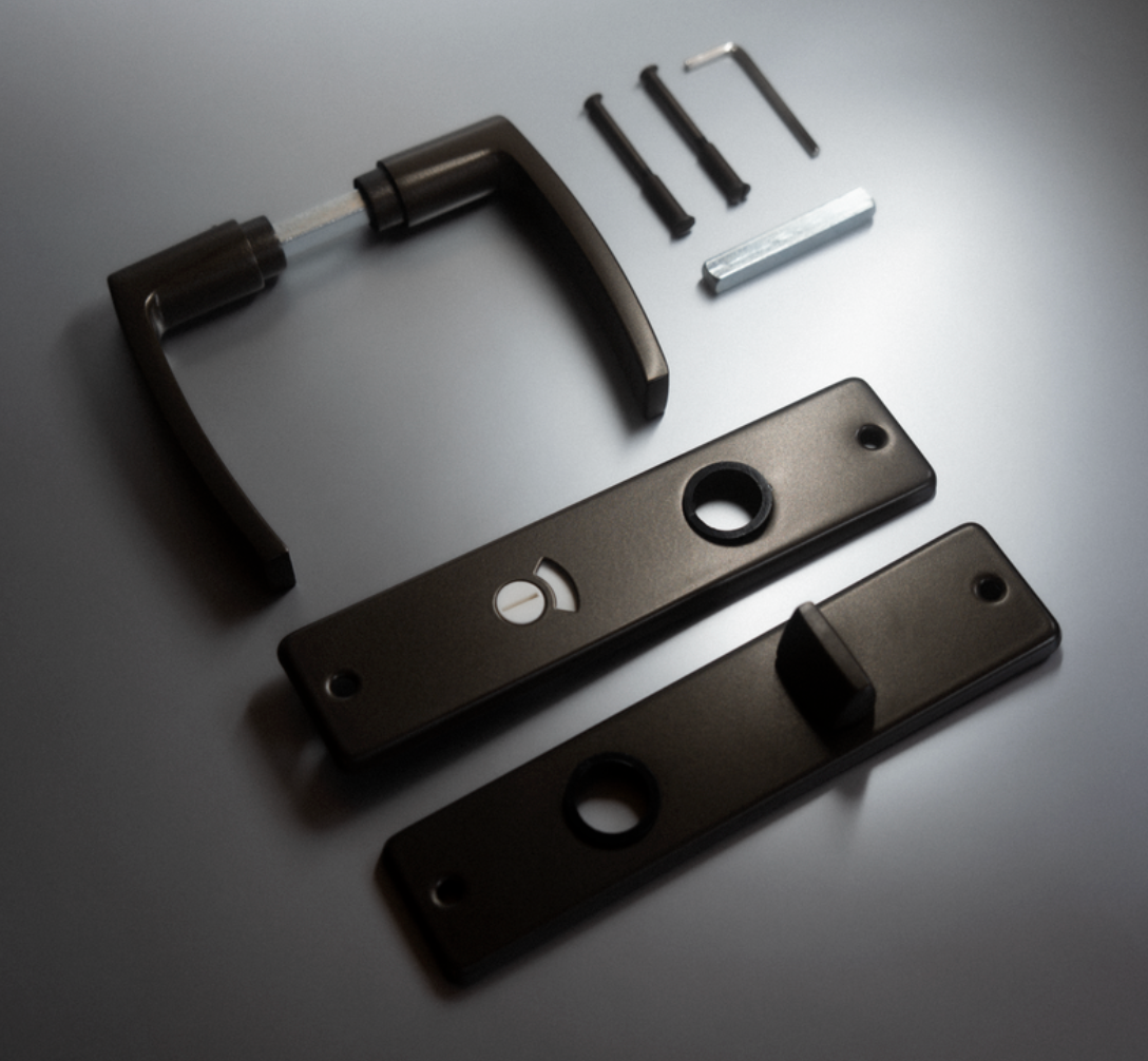 Deurkrukken Edge kruk Blok toilet 63-8 Brons – detail en afmetingen
