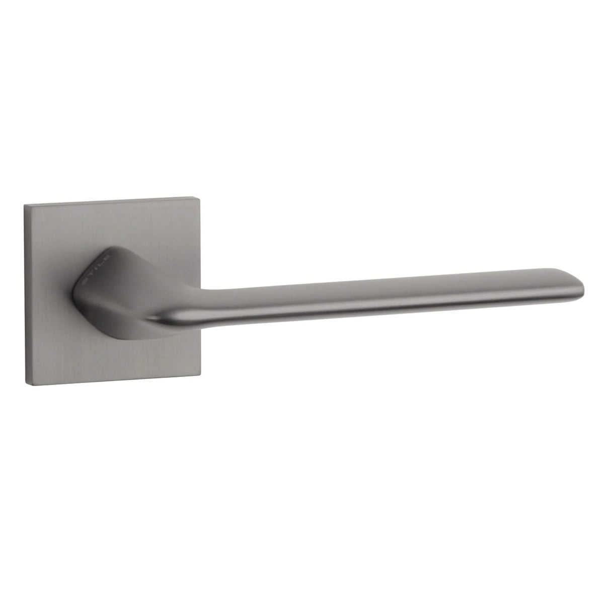 Stile deurklink Toba titanium op vierkant rozet vooraanzicht