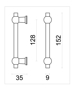 HHD Pro meubelgreep Petra 128 mm zwart mat — specificaties