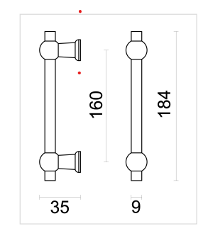 HHD Pro meubelgreep Petra 160 mm zwart mat — specificaties