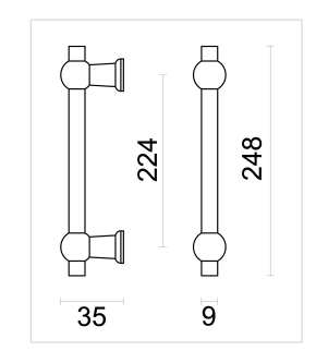 HHD Pro meubelgreep Petra 224 mm zwart mat — specificaties