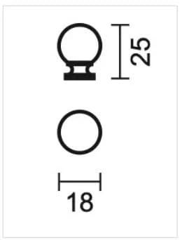 HDD Pro Meubelknop Bol 725 18mm Font – detail