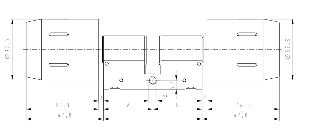 DOM Tapkey Pro dubbelzijdige elektronische cilinder – geopend