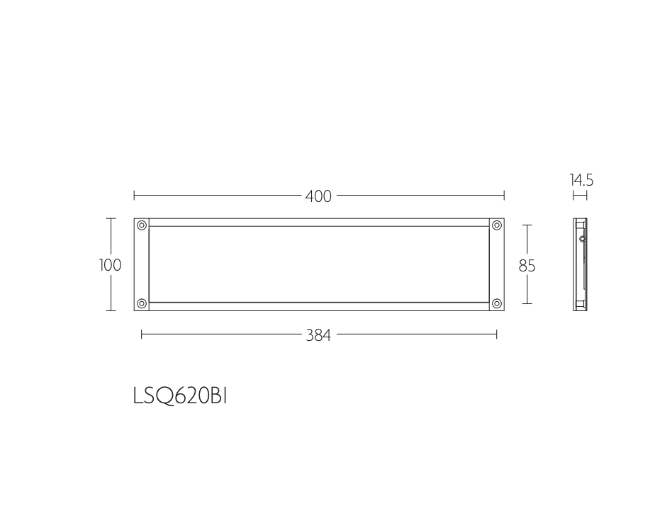 Formani SQUARE LSQ620BI binnenbriefplaat mat rvs