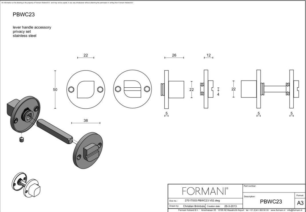 FORMANI toiletgarnituur Two mat roestvast staal detail