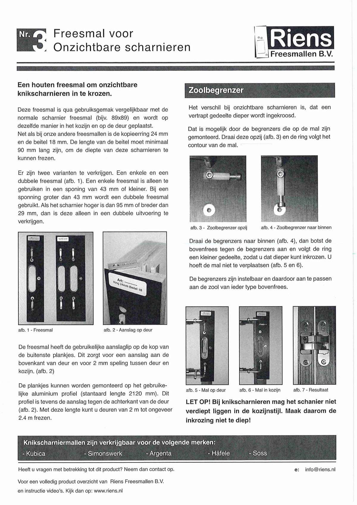 AXA dubbele freesmal verdekte scharnieren 80kg detail