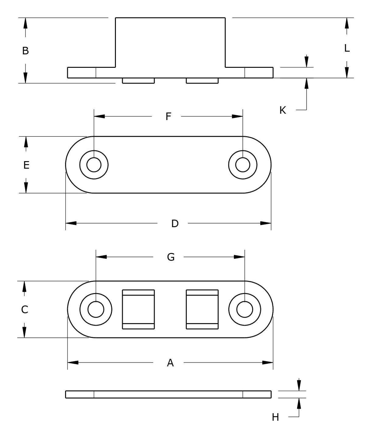 Dulimex magneetsnapper Polair type 5102 technische tekening