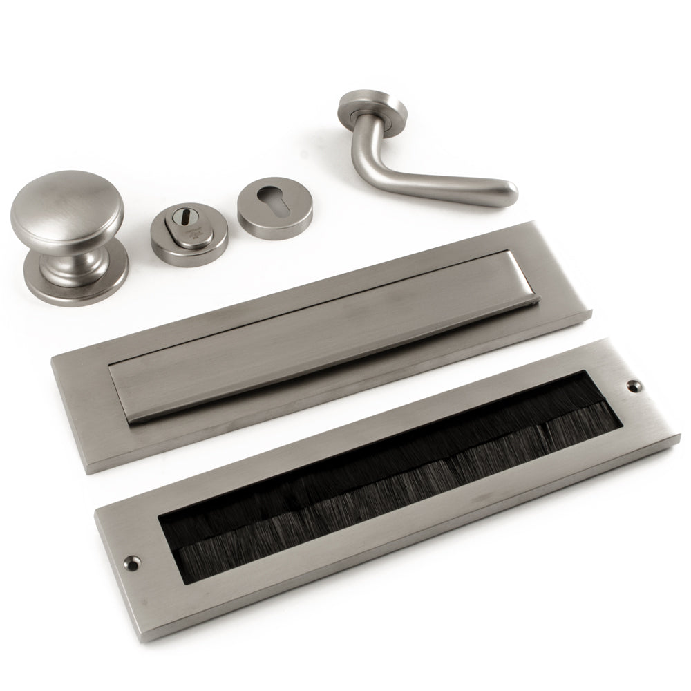Hardbrass voordeurset rond PVD inox detail 9