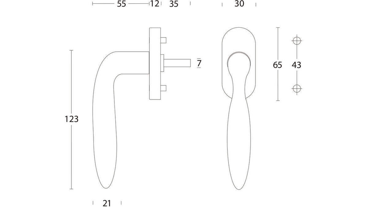 Intersteel | Raamkruk Jupiter | RVS Geborsteld