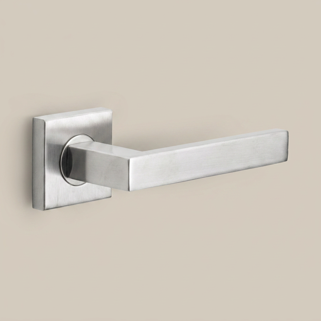 Formani BASIC BSQ2-G deurkruk RVS mat op vierkant rozet, detailweergave