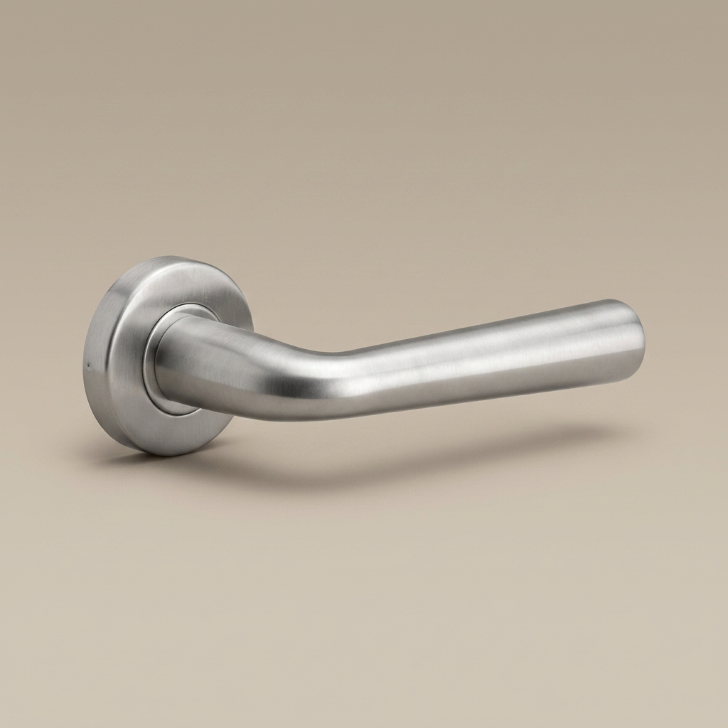 Formani BASIC LB10 deurkruk RVS mat op ronde rozet - detail