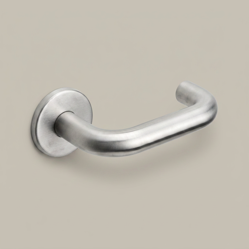 Formani deurkruk BASIC LB1-19 op ronde rozet mat RVS – detail