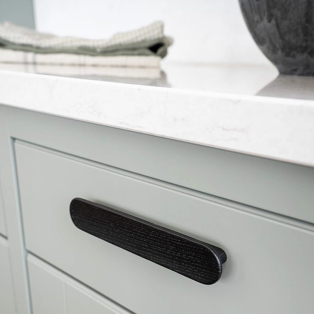 Staalimex houten handgreep Oslo 164mm mat zwart detailfoto