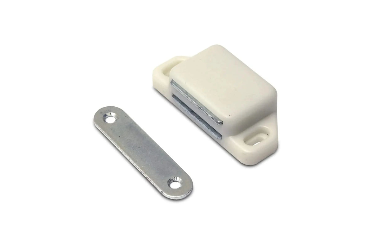 Dulimex DX magneetsnapper met metalen tegenplaat 8 kg wit - vooraanzicht
