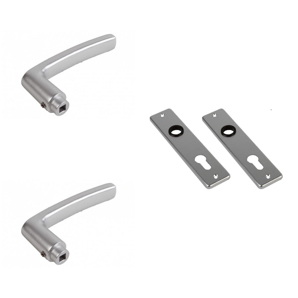 AMI Deurkrukken 180/41 Type 332 PC55 Aluminium – 2 krukken en 2 kortschilden