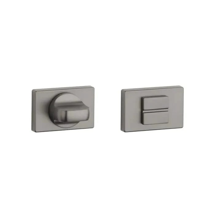 Aprile WC-garnituur grafiet op rechthoekig rozet 50x33 mm, vooraanzicht