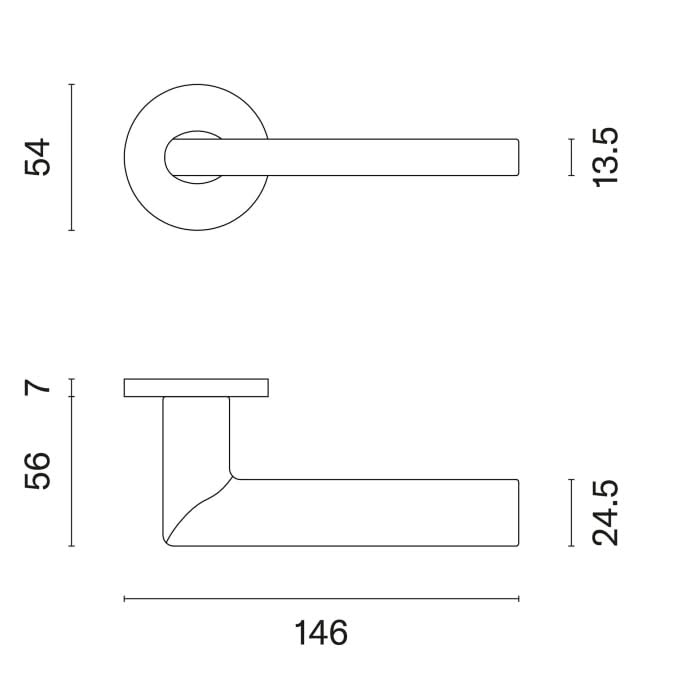 Aprile deurkruk KALMIA bruin brons – detail handvat