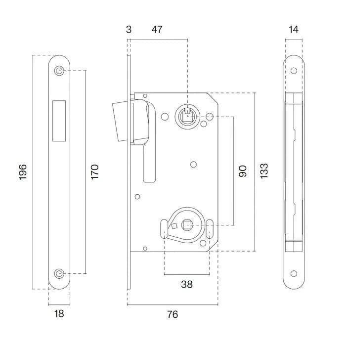 Aprile woningbouw magneetslot 2869 WC mat zwart – productweergave