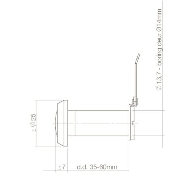 Intersteel deurspion 180 graden chroom detail
