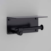 Buster + Punch Cast toiletrolhouder met plank welders black vooraanzicht