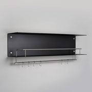 Buster + Punch Hanger keukenplank zwart met steel – vooraanzicht