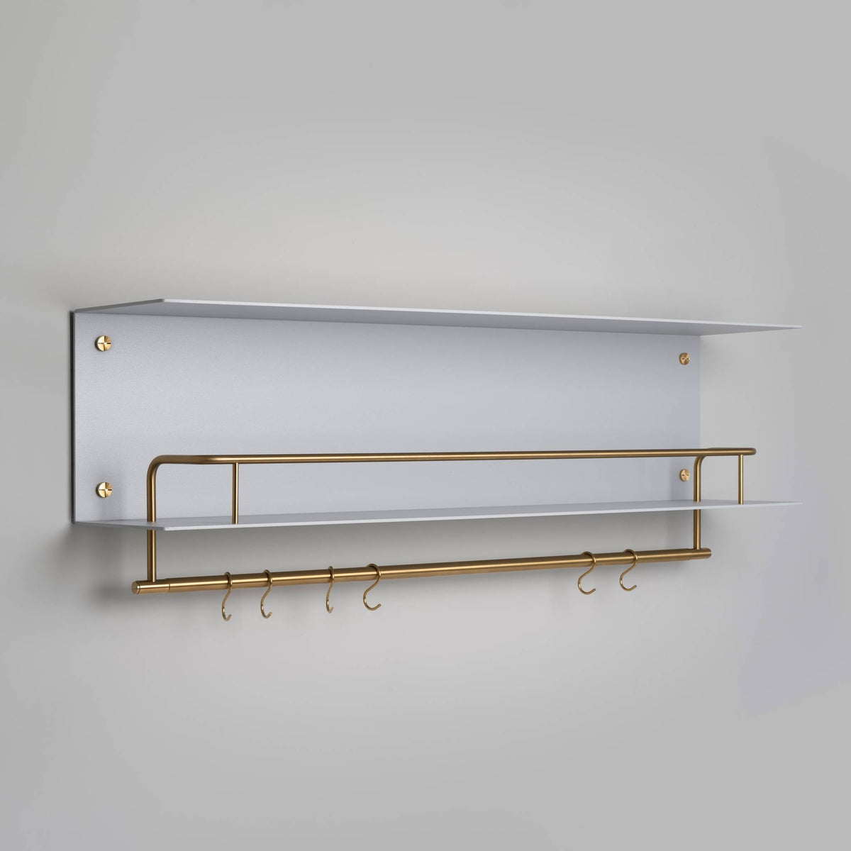 Buster + Punch Hanger keukenplank grijs met Goud vooraanzicht