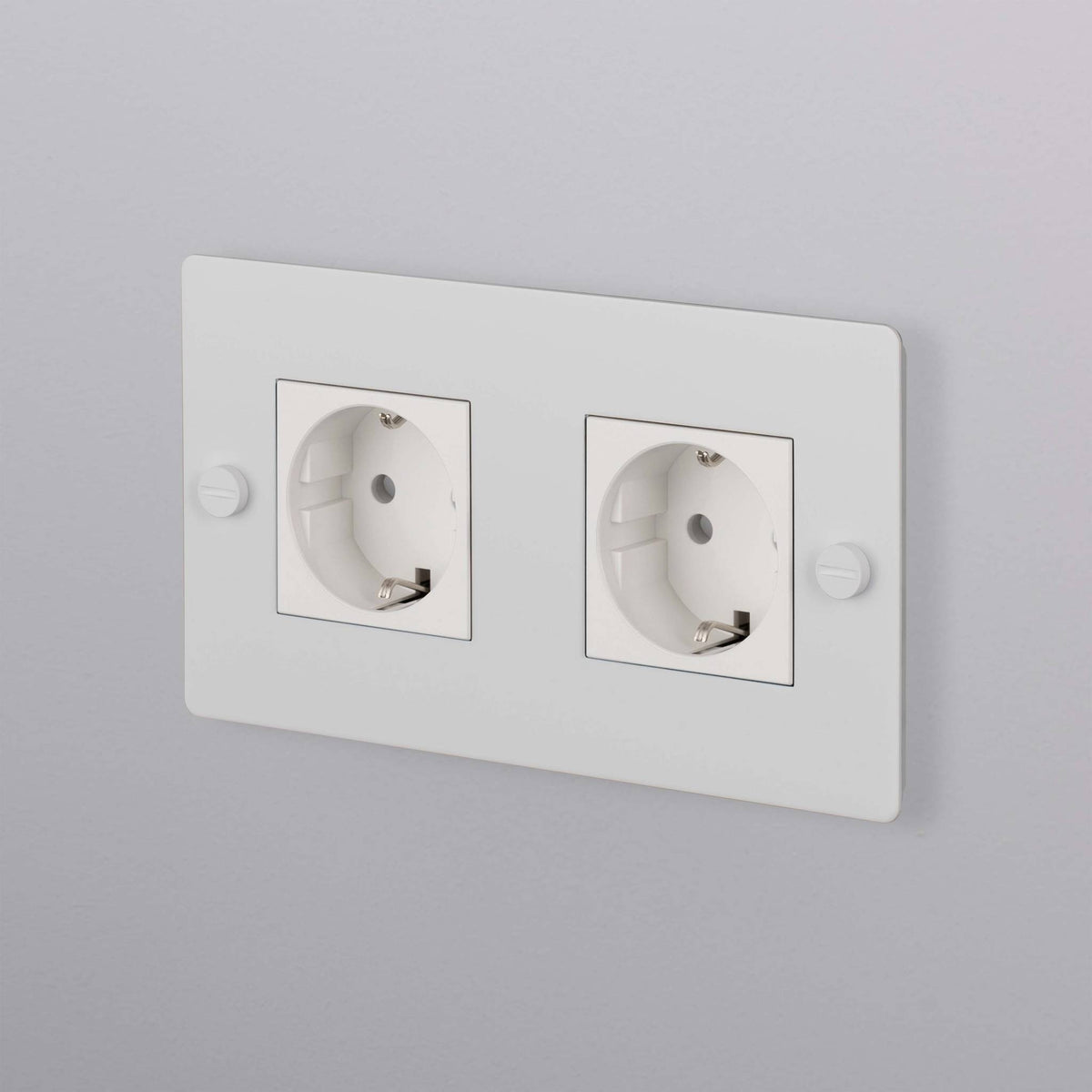 Buster + Punch stopcontact 2-voudig Schuko (zonder logo) Wit vooraanzicht