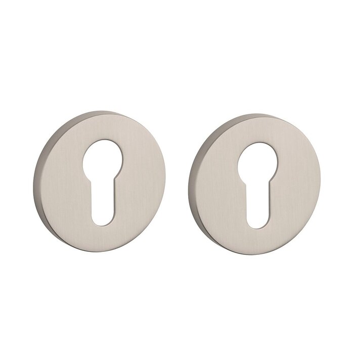 Aprile Comfort cilinderrozetten rond 53x7 mm mat nikkel – vooraanzicht