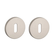 Aprile Comfort sleutelrozetten rond 53x7 mm mat nikkel – vooraanzicht