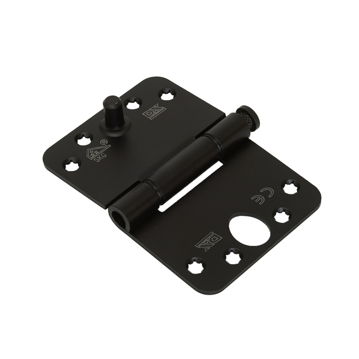 Dulimex glijlagerscharnier ronde hoeken 125x89 mm zwart gelakt - vooraanzicht