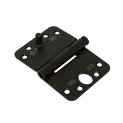 Dulimex glijlagerscharnier ronde hoeken 125x89 mm zwart gelakt - vooraanzicht