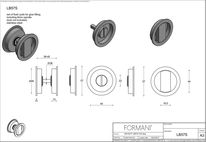 Formani schuifdeurkom LB57S Wit detail