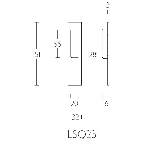 Formani schuifdeurkom LSQ23 PVD mat zwart detailfoto