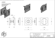 Formani schuifdeurkom LSQ54S 54 mm in PVD mat goud, vooraanzicht