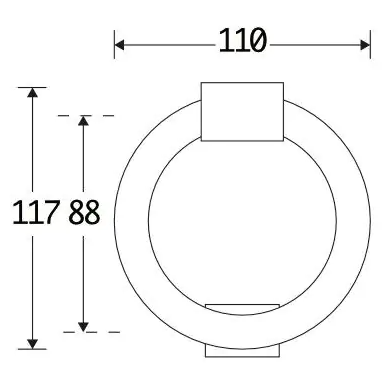 Artitec deurklopper Anello mat nikkel PVD – detail