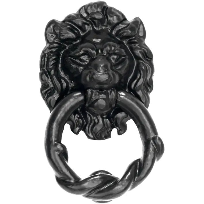 Artitec deurklopper Lion smeedijzer zwart – vooraanzicht