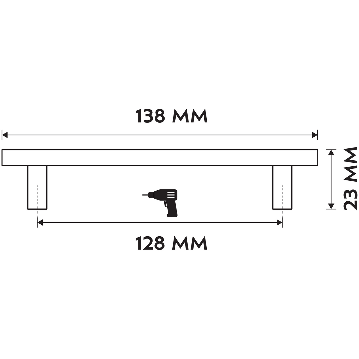 Differnz meubelgreep goud 128 mm – detail