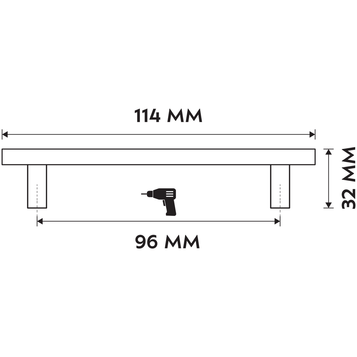 Differnz meubelgreep 96 mm mat zwart – detail