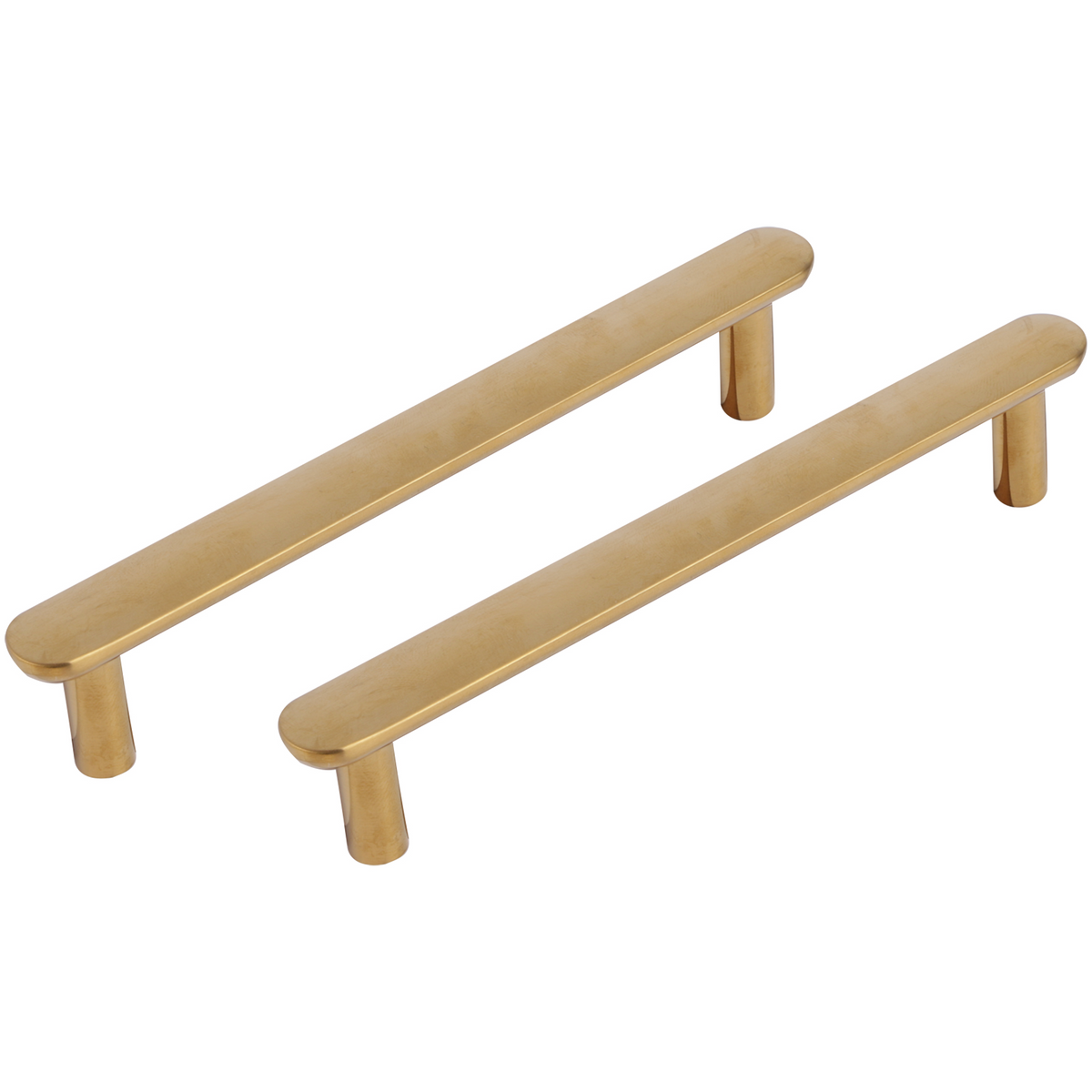 Differnz meubelgreep plat goud 128 mm – vooraanzicht