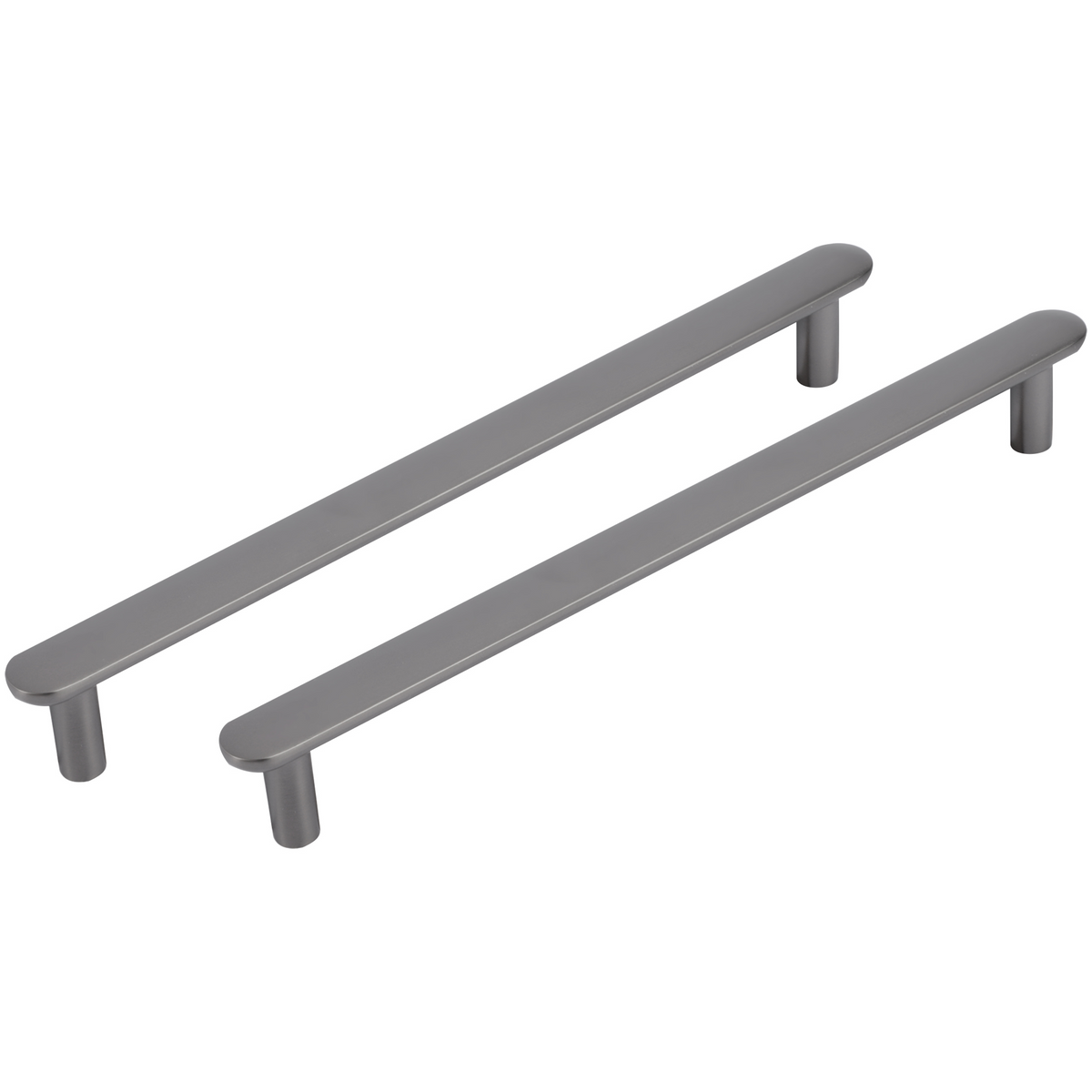 Differnz meubelgreep plat gun metal 160 mm – vooraanzicht