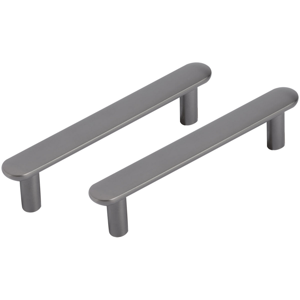 Differnz meubelgreep plat gun metal 96 mm – vooraanzicht