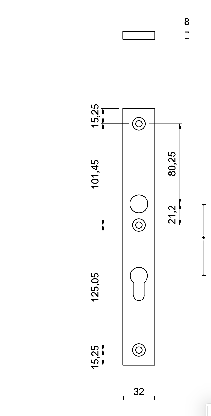 Formani achterdeur veiligheidsbeslag brons SKG3 smalschild – detail 2
