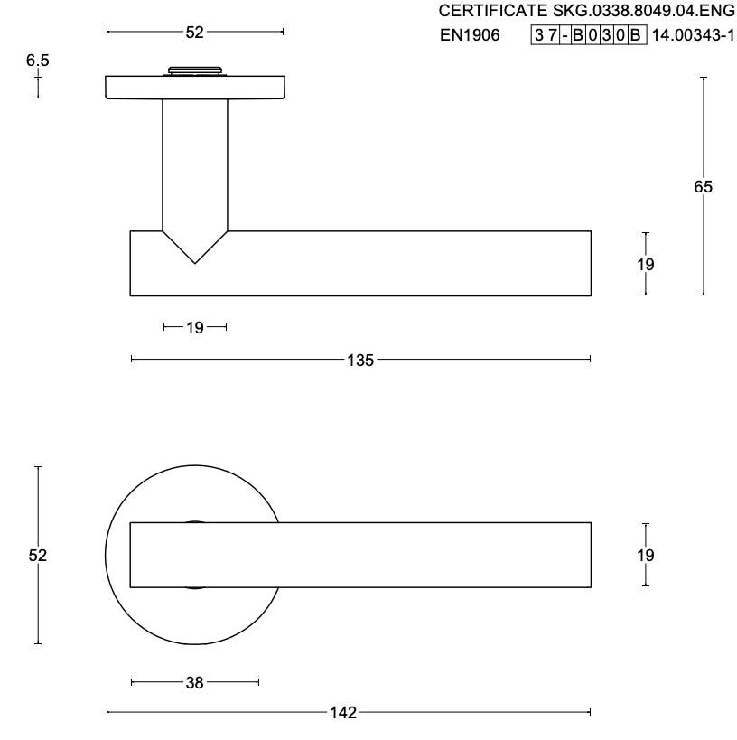Formani achterdeurset kruk/kruk LB7-19 brons – productweergave