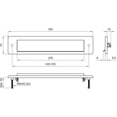 Artitec briefplaat Quadra rechthoek rvs mat – detail