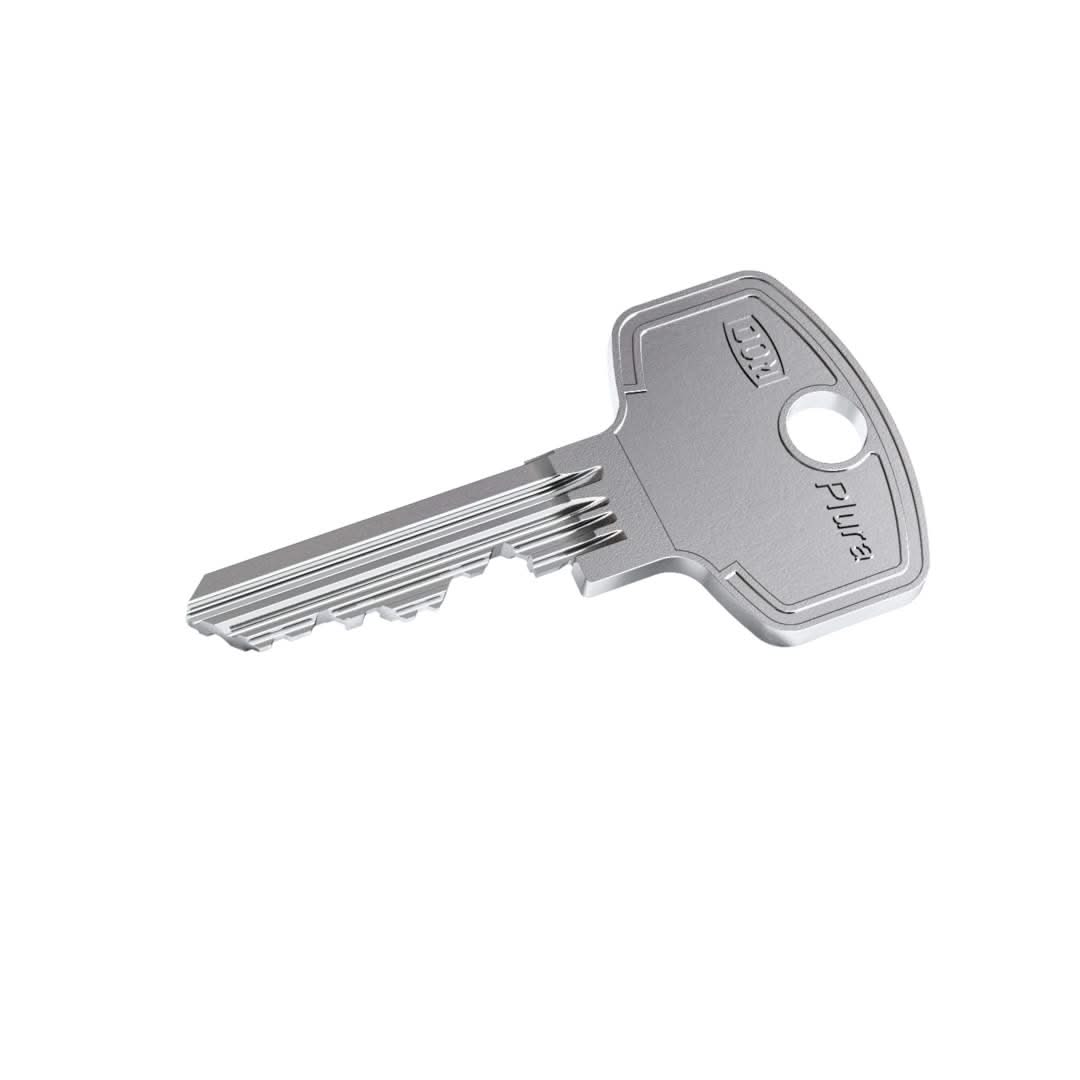 DOM Plura knopcilinder mat zwart met sleutel – detail